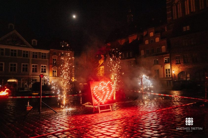 Impression eines Feuerwerks von Inselpyro Rügen