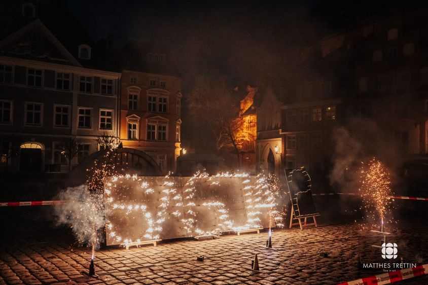 Impression eines Feuerwerks von Inselpyro Rügen